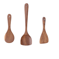 Wooden Kitchen Spatula Non-stick Cooking Utensil for Egg Fish Steak
