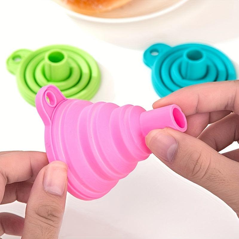 2pcs Collapsible Funnel Foldable Funnels For Liquid Portable Wine Funnel