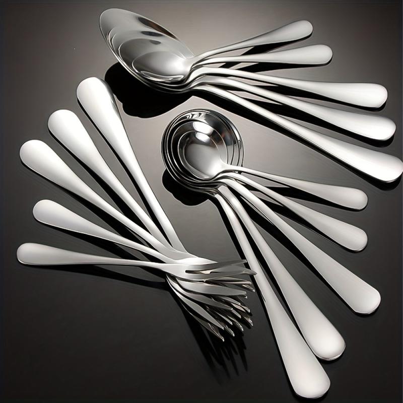 Stainless Steel Spoon Fork Comfort Handle Durable Table Flatware