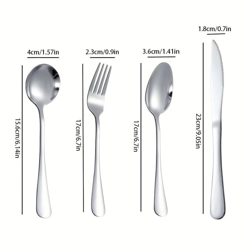 Stainless Steel Spoon Fork Comfort Handle Durable Table Flatware