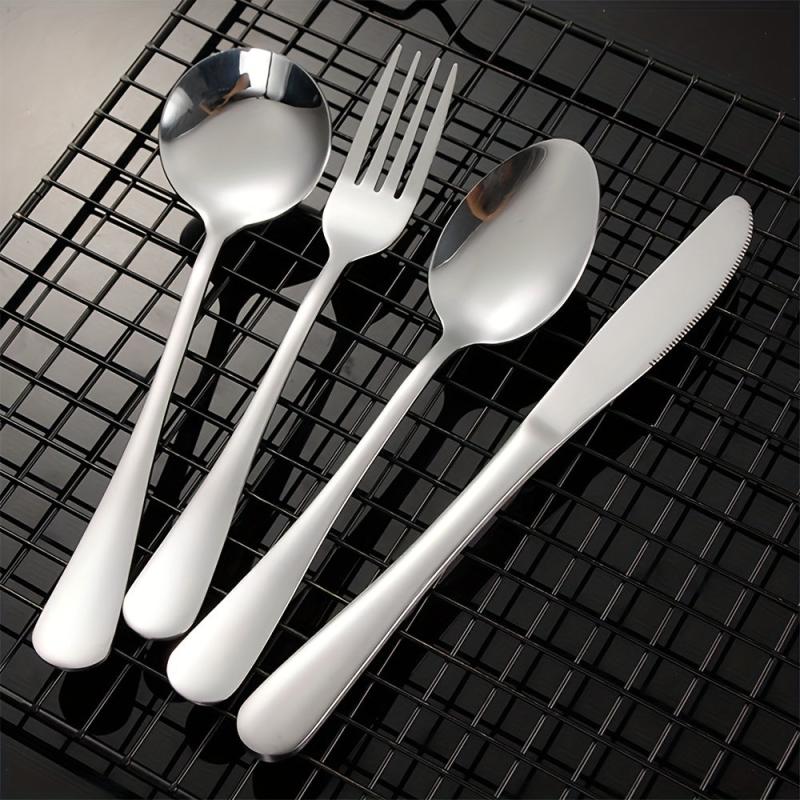 Stainless Steel Spoon Fork Comfort Handle Durable Table Flatware