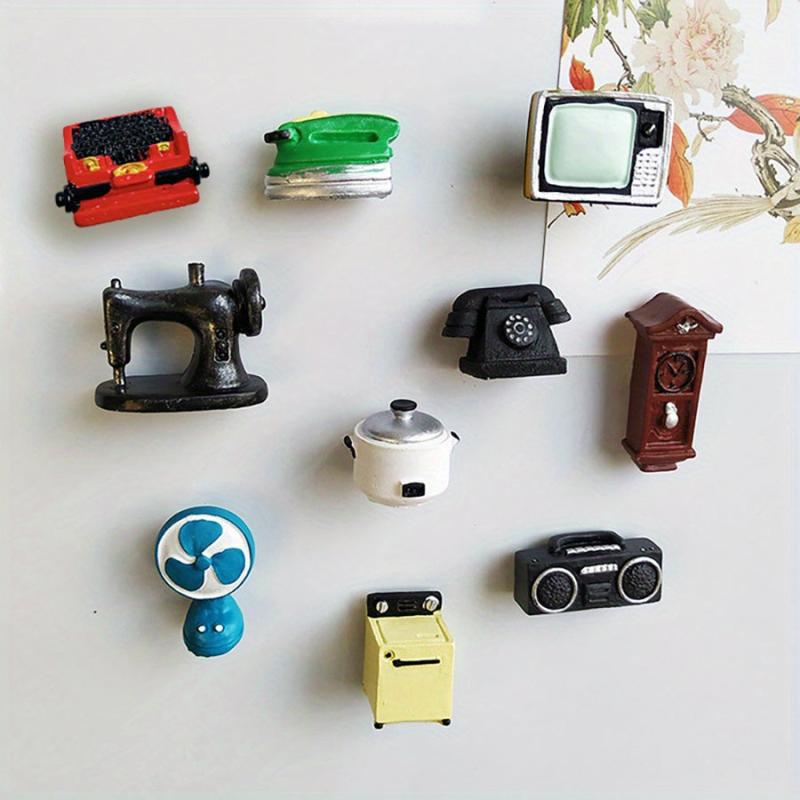 10pcs Retro Fridge Magnets 3D Home Decoration Magnetic Stickers