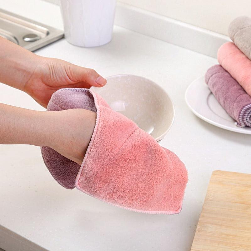 Vintage Kitchen Dish Cloth Double-Sided Soft Cleaning Rag