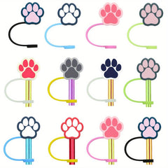 8pcs Cartoon Animal Silicone Straw Tips Cover
