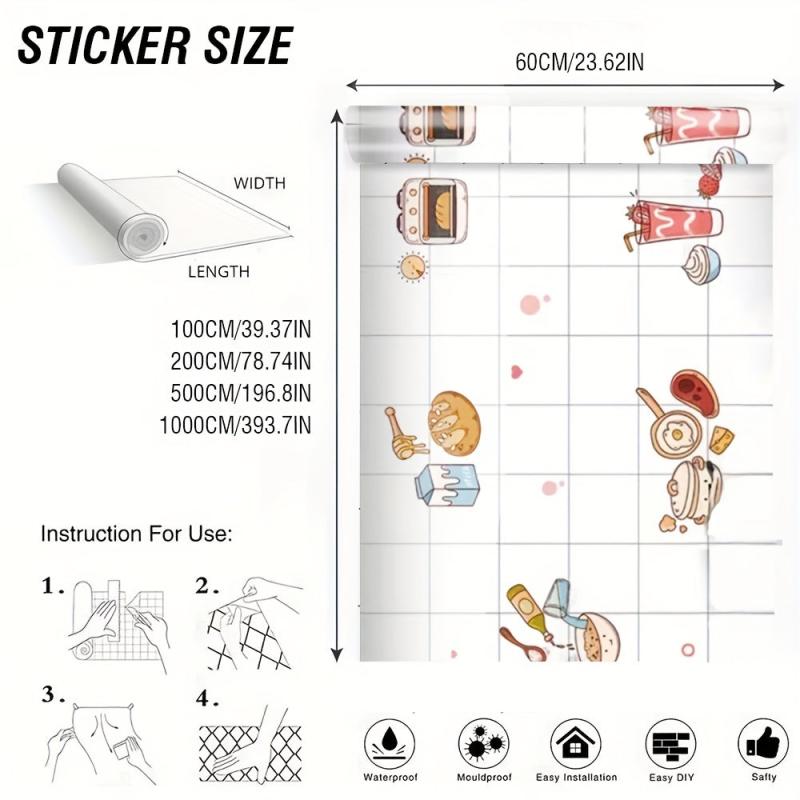 Cartoon Self-adhesive Waterproof Wallpaper - Modern Wall Sticker