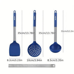 3pcs Silicone Kitchen Utensils Set Heat Resistant Cooking Spatula Spoon