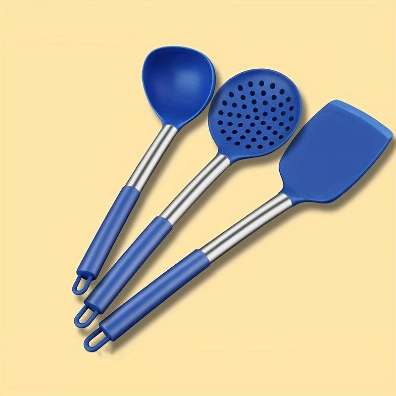 3pcs Silicone Kitchen Utensils Set Heat Resistant Cooking Spatula Spoon