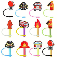 8pcs Medical Straw Tips Reusable Toppers Silicone Caps Party Bag