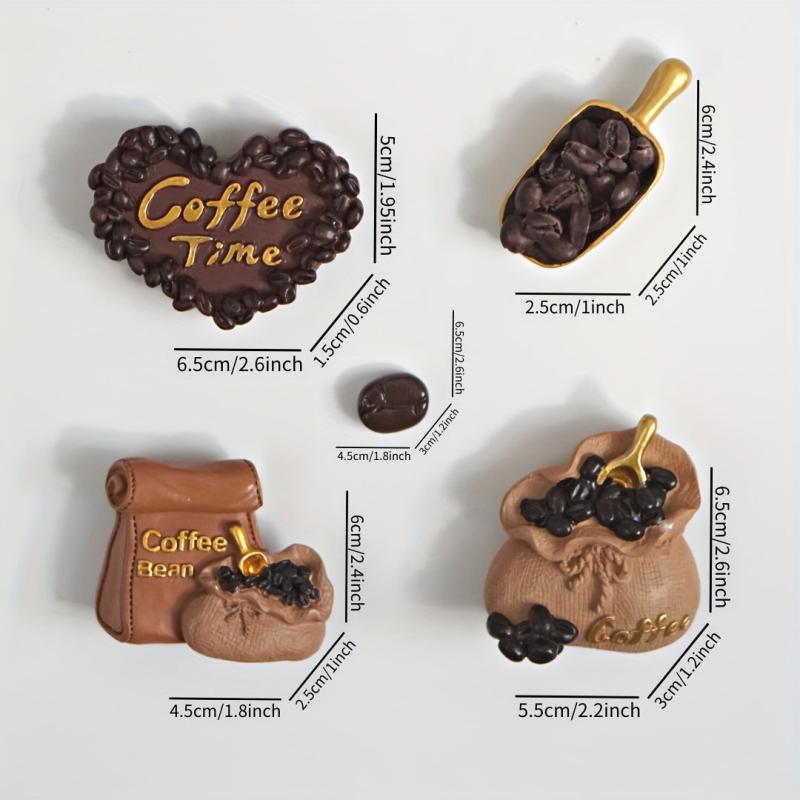 4pcs Cartoon Coffee Fridge Magnets Refrigerator Whiteboard Sticker