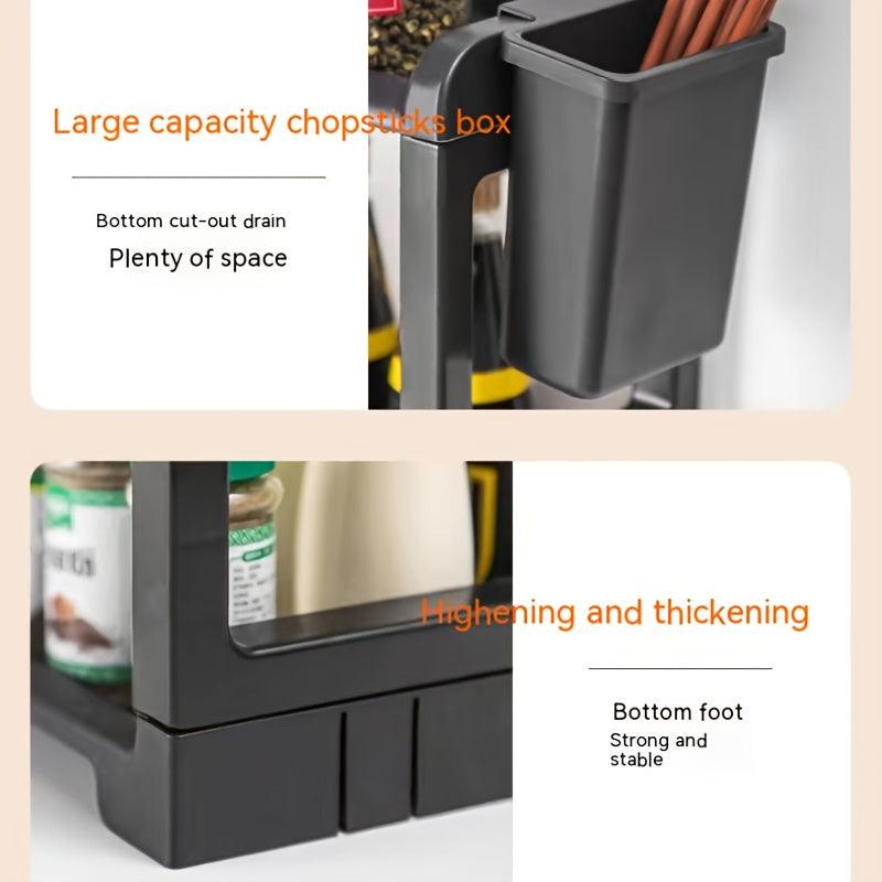 Countertop Spice Rack Organizer with Holder and Cutting Board