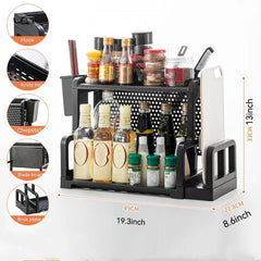 Countertop Spice Rack Organizer with Holder and Cutting Board