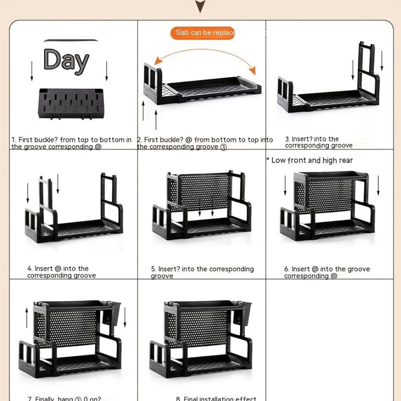 Countertop Spice Rack Organizer with Holder and Cutting Board