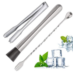 Stainless Steel Cocktail Muddler And Mixing Spoon Set