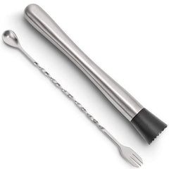 Stainless Steel Cocktail Muddler And Mixing Spoon Set