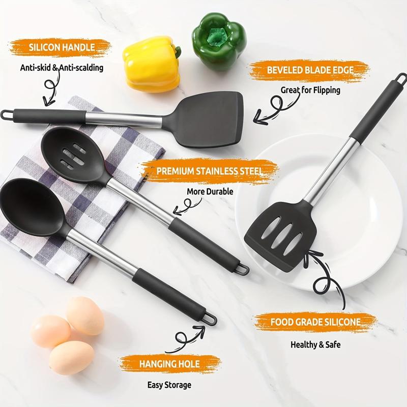 1pc Silicone Kitchen Utensil Set for Back to School and Everyday Use