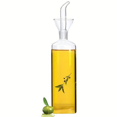 Glass Olive Dispenser No Funnel Needed Easy To Refill Bottle With Pourer