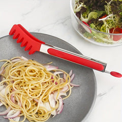 Stainless Steel & Silicone Food Tongs - Multifunctional Anti-Scalding BBQ Clip
