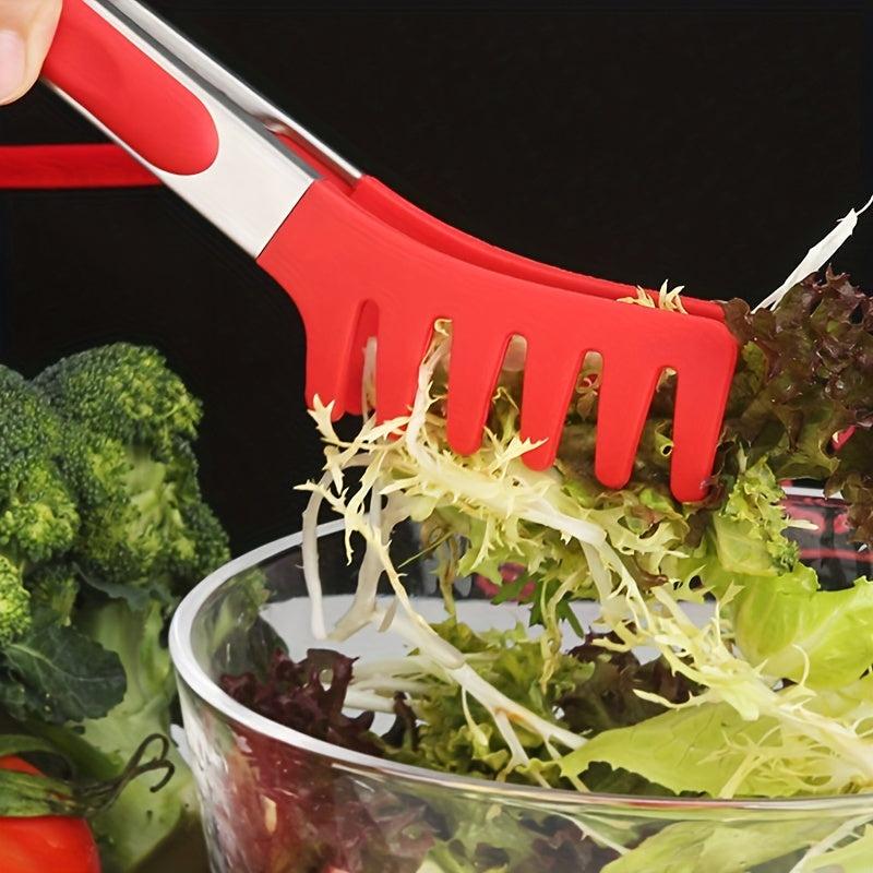 Stainless Steel & Silicone Food Tongs - Multifunctional Anti-Scalding BBQ Clip