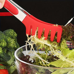 Stainless Steel & Silicone Food Tongs - Multifunctional Anti-Scalding BBQ Clip