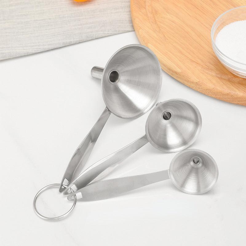 3pcs Stainless Steel Kitchen Mini Funnels Set