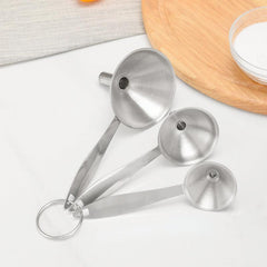 3pcs Stainless Steel Kitchen Mini Funnels Set