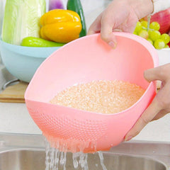 Hollow Drain Basket Plastic Rice Cleaning Basket Kitchen