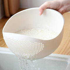 Hollow Drain Basket Plastic Rice Cleaning Basket Kitchen