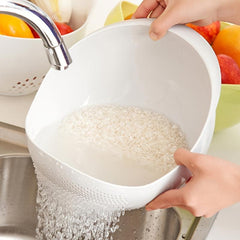Hollow Drain Basket Plastic Rice Cleaning Basket Kitchen