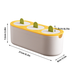 Ice Cream Mold Popsicle Molds DIY Reusable 3 Cavity Ice Maker for Homemade Food