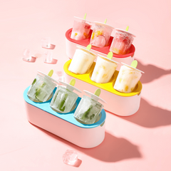Ice Cream Mold Popsicle Molds DIY Reusable 3 Cavity Ice Maker for Homemade Food