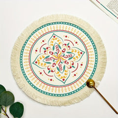 Boho Thread Placemat for Home Kitchen Heat Insulation Tassel Table Mat