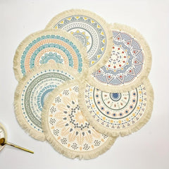 Boho Thread Placemat for Home Kitchen Heat Insulation Tassel Table Mat