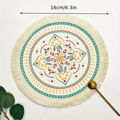 Boho Thread Placemat for Home Kitchen Heat Insulation Tassel Table Mat