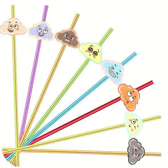 8pcs Cloud Reusable Straws with Brush for Family Gatherings