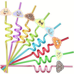 8pcs Cloud Reusable Straws with Brush for Family Gatherings