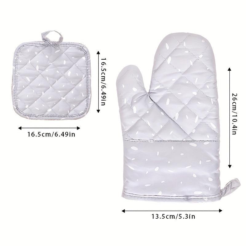 Set of 2 Colorful Cotton Oven Mitts Heat Resistant Microwave Baking