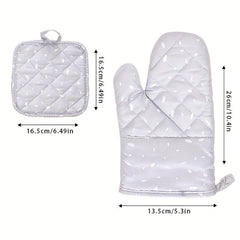 Set of 2 Colorful Cotton Oven Mitts Heat Resistant Microwave Baking