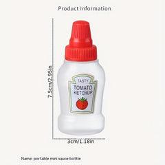 4pcs Portable Mini Sauce Bottles for Office Lunchbox