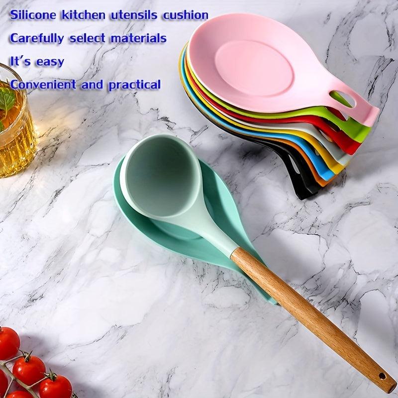Flexible Silicone Spoon Rest for Kitchen Utensils Non-Slip Countertop Holder