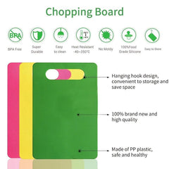4pcs Flexible Plastic Cutting Mat Set Kitchen Double sided Cutting Board