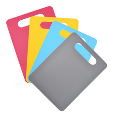 4pcs Flexible Plastic Cutting Mat Set Kitchen Double sided Cutting Board