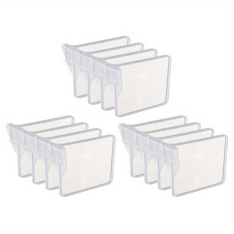 12pcs Fridge Shelf Dividers Clip Adjustable Pantry Separators Storage Box