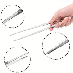 2pcs Stainless Steel Food Tongs, Anti-scalding Salad BBQ Steak Clip
