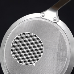 Stainless Steel Mesh Strainer with Wooden Handle Kitchen Frying Filter Spoon