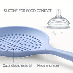 Large Integrated Silicone Colander Spoon High Temp Resistant Strainer Ladle