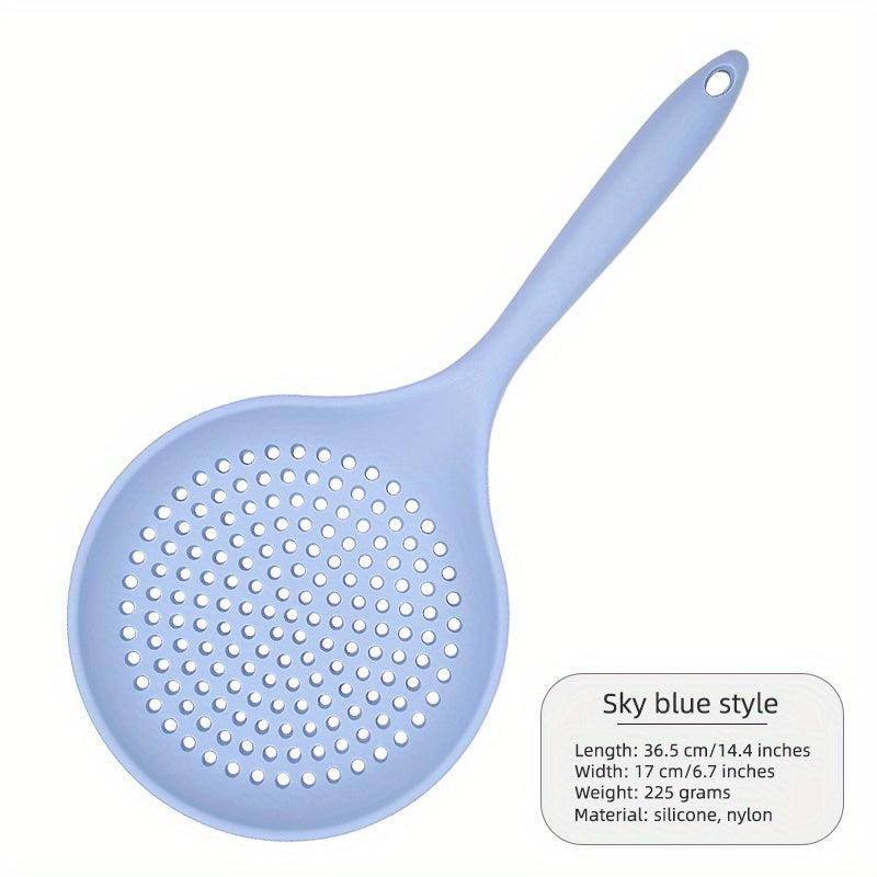 Large Integrated Silicone Colander Spoon High Temp Resistant Strainer Ladle