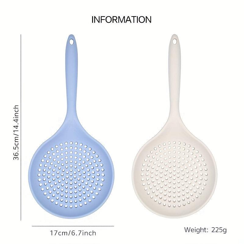Large Integrated Silicone Colander Spoon High Temp Resistant Strainer Ladle