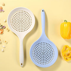 Large Integrated Silicone Colander Spoon High Temp Resistant Strainer Ladle