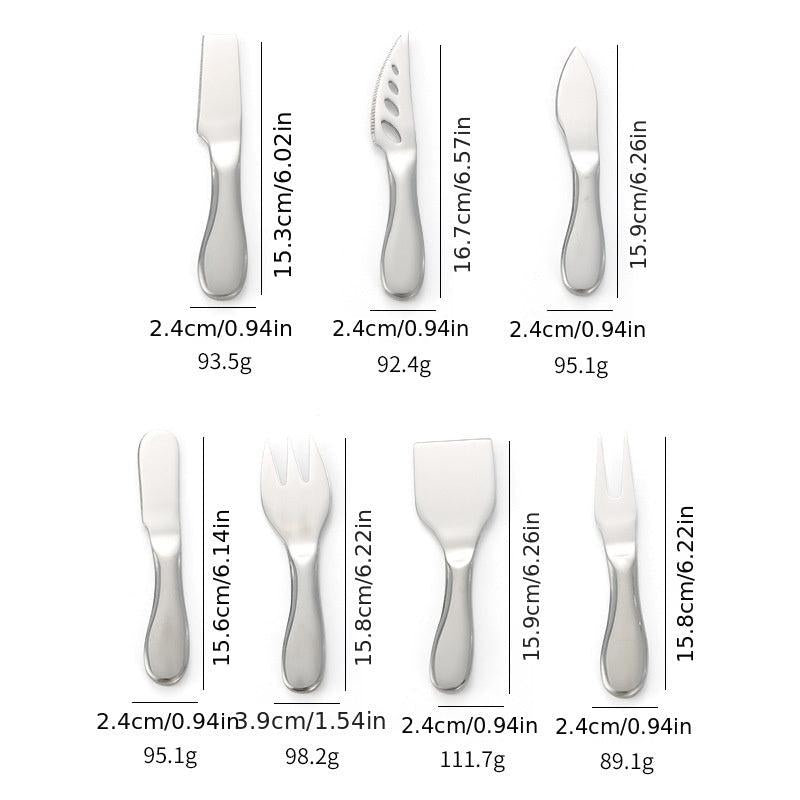 7pcs Stainless Steel Cheese Set for Cake Forks Mini Kitchen Baking Supplies