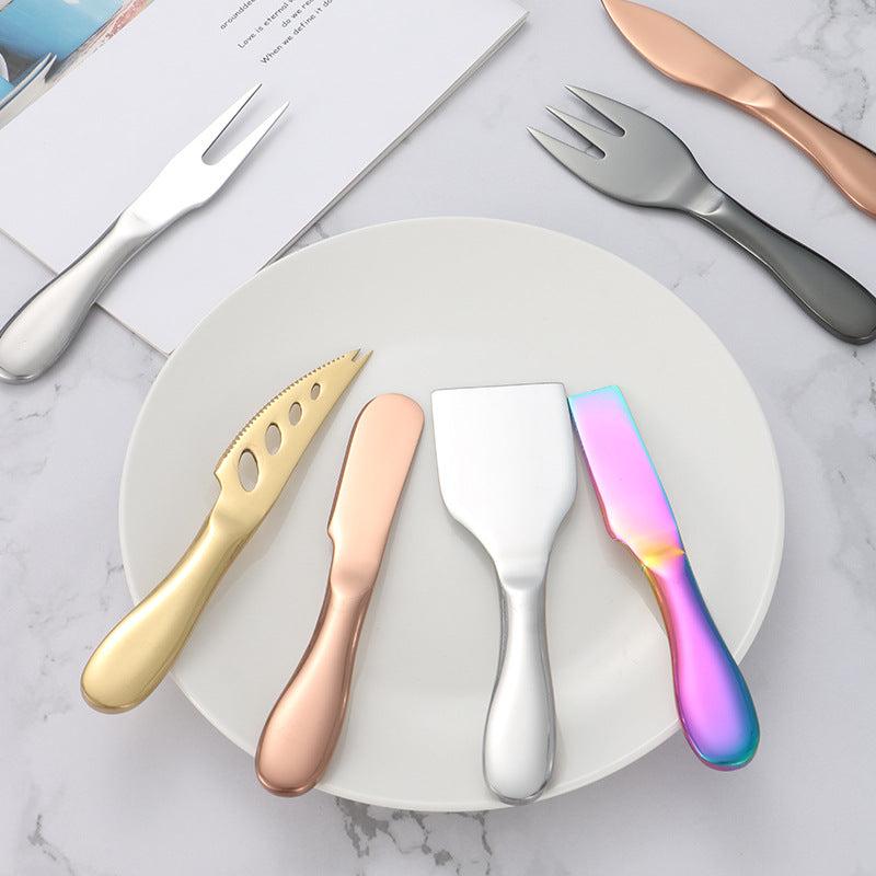 7pcs Stainless Steel Cheese Set for Cake Forks Mini Kitchen Baking Supplies